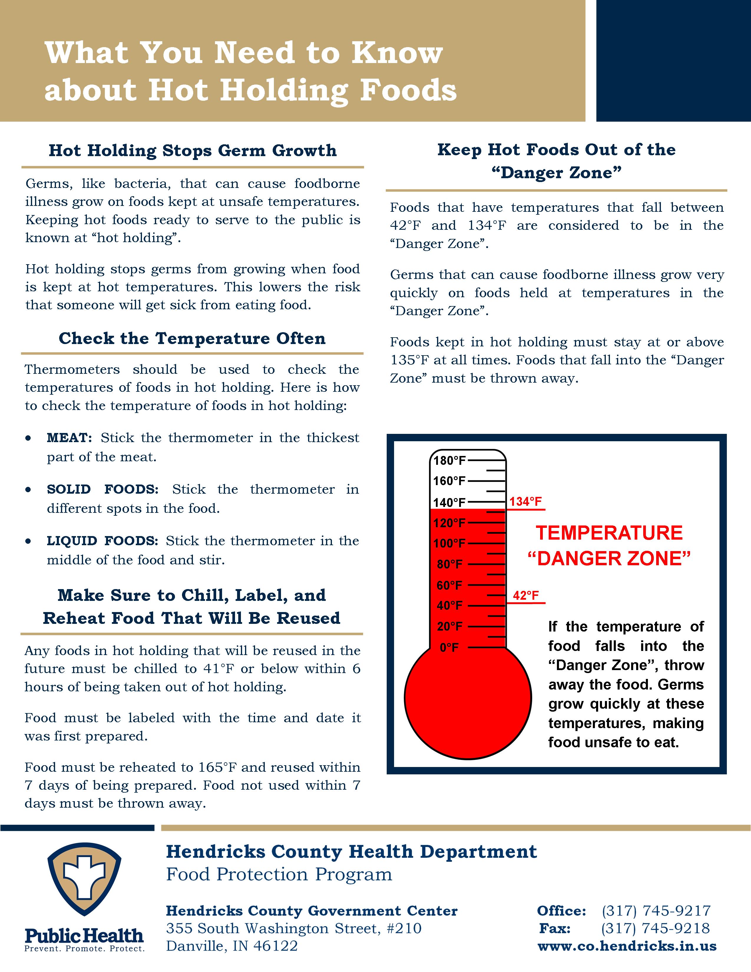 Hot Holding Information Sheet