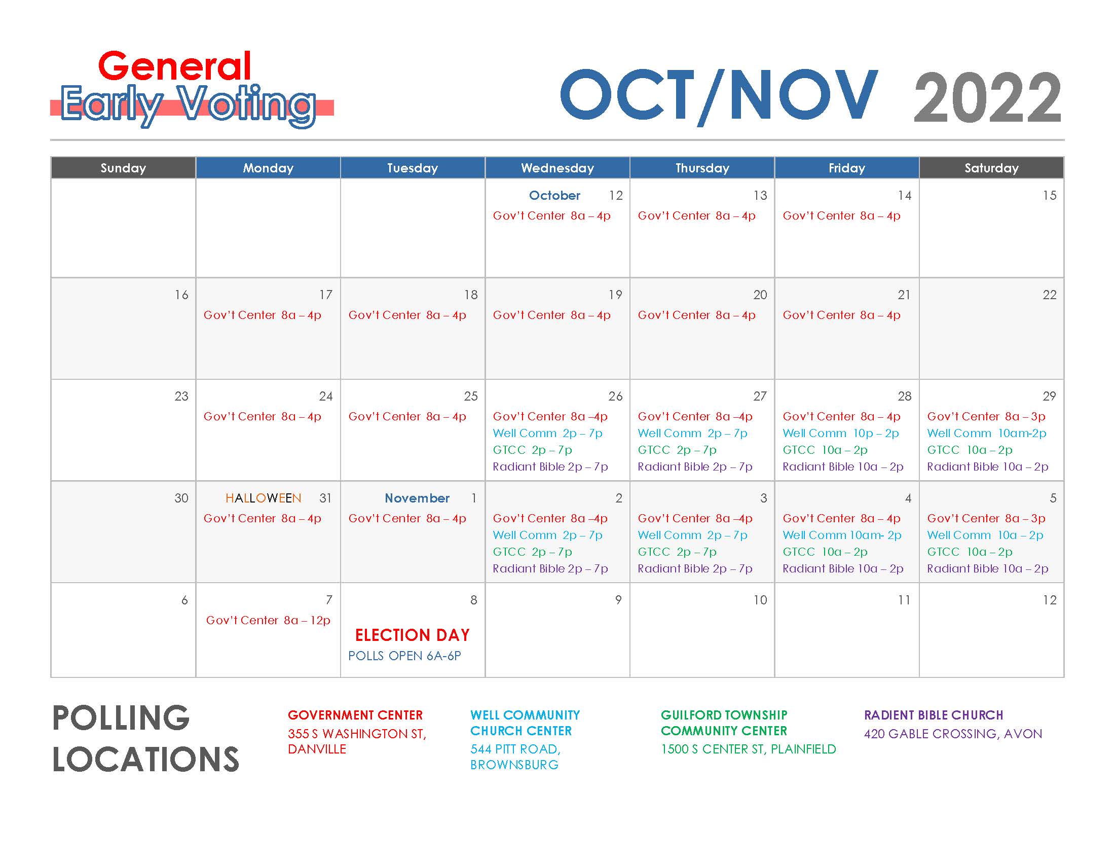 Document Center / VOTE CENTERS / Hendricks Cunty, Indiana